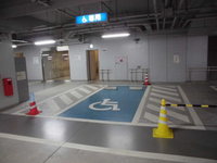 Handicap parking space in 21stCentury Museum of Contemporary Art, Kanazawa