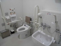Wheelchair-accessible bathroom in 21stCentury Museum of Contemporary Art, Kanazawa