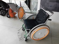 Rental wheelchair in 21stCentury Museum of Contemporary Art, Kanazawa